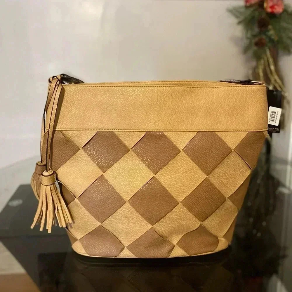 Rebecca & Rifka, Brand New, Brown and Tan colored Large Tote Bag
